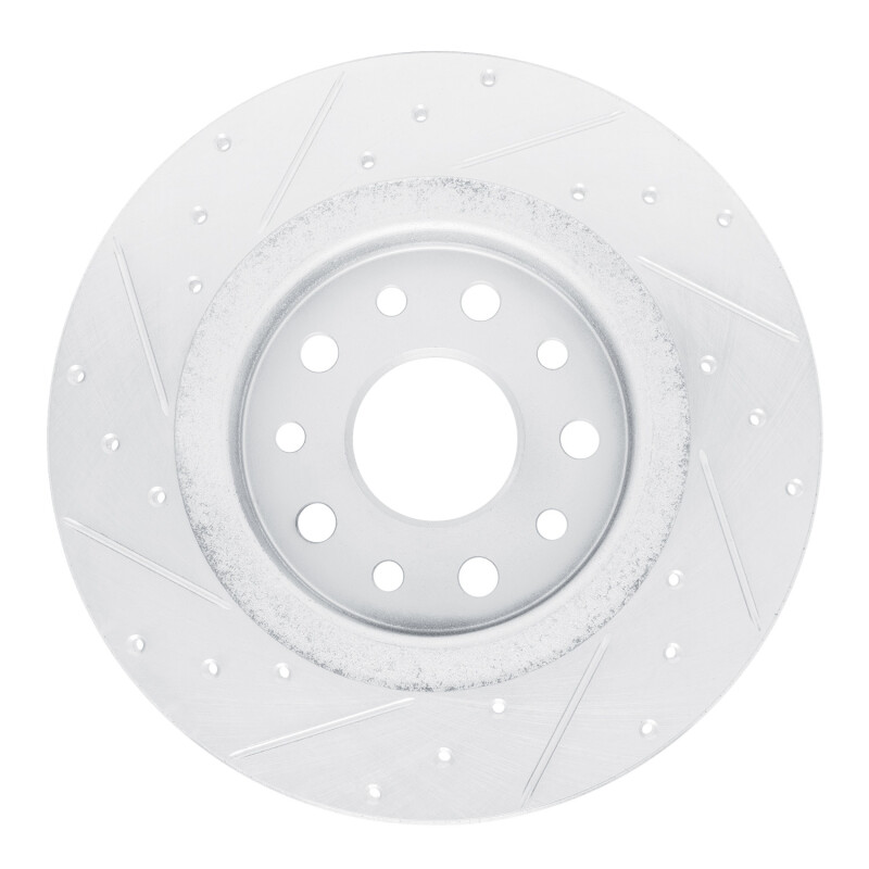 Jeep Grand Cherokee Brake Rotor (1) - Rear Right - R1 Concepts - Drilled & Slotted - Silver - `22-`25